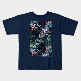 Dark Floral Pattern Kids T-Shirt